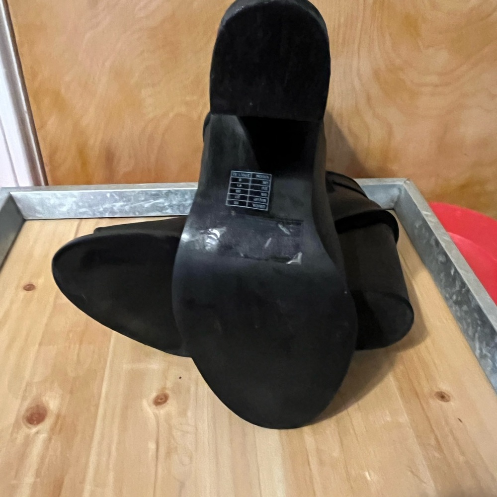 Black Peep-Toe Ankle Booties - Picture 4 of 5